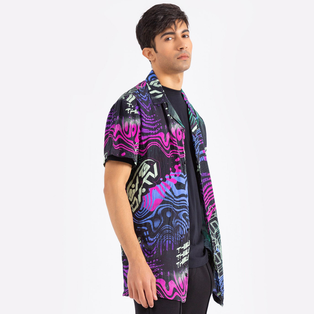 Digital Printing Summer Men Plus Size Shirt